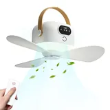 Deckenventilator Mit Beleuchtung Camping, Aufladbar Deckenventilator Mit Licht, Fernbedienung, Anschließen, Hosenträger, Datenkabel,Timer,Deckenventilator Camping Mit Beleuchtung Für Wohnmobil,Outdoor