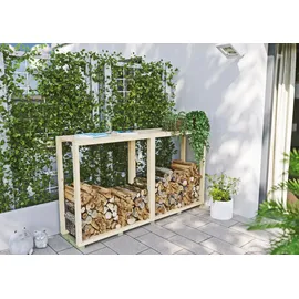 Kiehn-Holz Kaminholzregal 194 x 43 x 110 cm beige