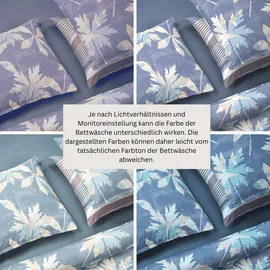 SCHIESSER Vera Floral Blau 135 x 200 cm + 80 x 80 cm