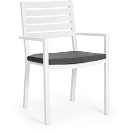BIZZOTTO Helina Gartenstuhl 55 x 55 x 86 cm weiß stapelbar mit Armlehne