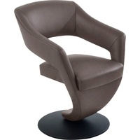 K+W Komfort & Wohnen »Kansas«, Leder CLOUD, Design Leder-Drehsessel mit hohem Sitzkomfort, Drehteller in schwarz, braun