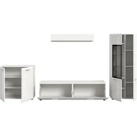 Home Affaire Wohnwand HOME AFFAIRE "FLORENZ, 4-teilige Wohn-Kombination, hochwertige MDF-Front", weiß (weiß hochglanz tiefzieh), B:315cm H:160cm T:41cm, Holzwerkstoff, Kastenmöbel-Sets, Wohnwand, Wohn-Kombination, Wohnzimmer-Möbel, Wohnzimmer,Kombination, Kombi