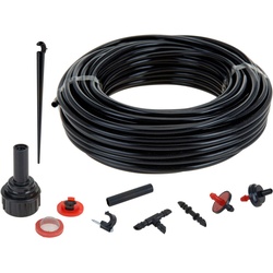 Spetebo Bewässerungssystem Bewässerungssystem für Blumenbeete 23 m / 71 Teile, (Packung, 71-tlg., Mehrteilig), Garten Schlauch System für Topfpflanzen schwarz