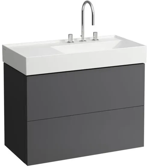 LAUFEN Kartell Waschtisch-Unterschrank H4076080336421 88x60x45cm, 2 Schubladen, schiefergrau