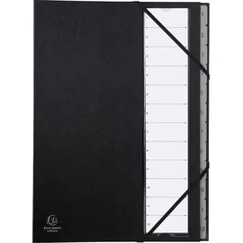 Exacompta Ordnungsmap Ordonator 12 Fächer bedruckt 1-12 schwarz