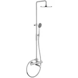 Kronenbach Duschsystem Aufputz mit Wannenthermostat rund Chrom 22,5 cm