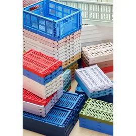 HAY Aufbewahrungsbox Colour Crate L 53 x 34 x 18 cm 1-tlg. Dusty blue