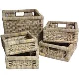 Buri - Rattankörbe-set 5-tlg. Regalkorb Schrankkorb Aufbewahrungskorb Rattan Box Körbe