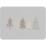 Platzset mit Unterseite aus Kork, Grau, Weihnachtsbäume, Winter, Geschenk zum Weihnachtsmann, groß, 39,5 x 28,5 cm