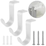 3 Stück Gardinenstange Halterung Gardinenstangen Halter Curtain Rod Holder Metall Vorhangstange Halter mit Schrauben vorhangstangenhalter für Wohnzimmer Schlafzimmer Vorhangstangen Wände-Weiß