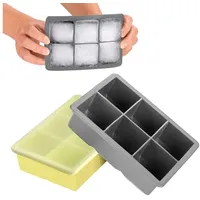 Blumtal Eiswürfelformen Silikon 3er Set - 6er Eiswürfelform mit Deckel - BPA-freie Silikon Eiswürfelform groß - Ice Cube Tray lebensmittelecht - Ice Tray - Grau + Grau + Gelb