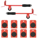 vidaXL Möbelrollen 8 Stück mit Hebern Rot 9,8x7,5x3 cm 150 kg
