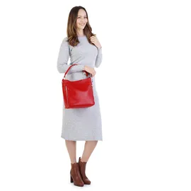 Cluty Henkeltasche Leder Red