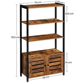 VASAGLE Sideboard, LSC75BXV1 braun 70,0 x 30,0 x 121,5 cm