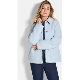 GOLDNER Flauschige Winterjacke mit Hemdkragen", in grau / blau, gemustert), | Gr.: 42,