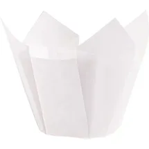 DEMMLER Muffin-Tulip-Wraps - Muffinförmchen - Tulipförmchen - Tulpen Form - Farbe: Weiß - Größe: 14 x 14 x 14 cm - 24 Stück - Made in Germany