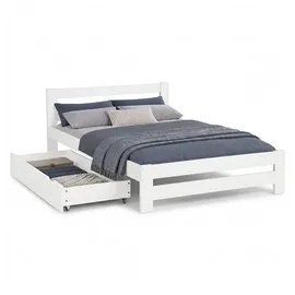 Homestyle4u Doppelbett 140 x 200 cm Weiß