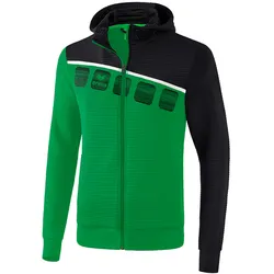 erima 5-C Trainingsjacke mit Kapuze smaragd/black/white M