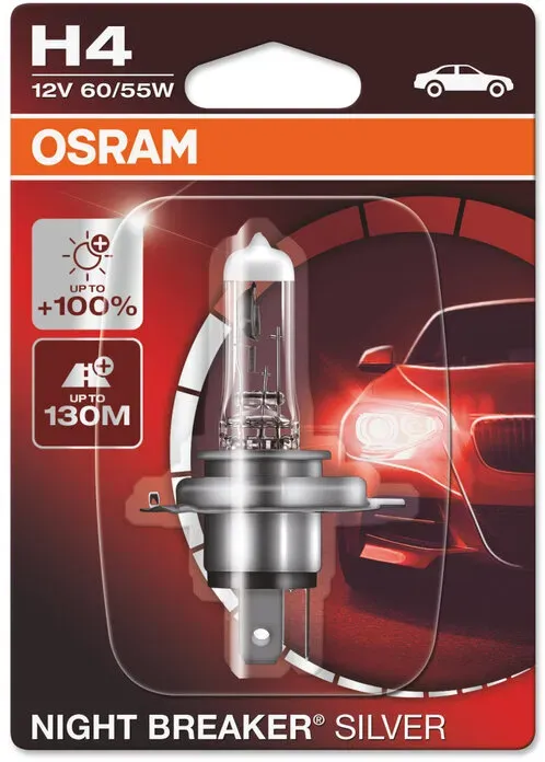 OSRAM Nachtbreker Lamp Zilver H4 12V/60/55 - X1