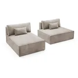 Möbel Kraft Ecksofa Textil 4-Sitzer Grün