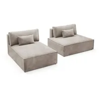 Möbel Kraft Ecksofa Textil 4-Sitzer Grün
