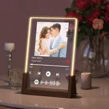 Rainsar Personalisierte Geschenke, Spotify Glas Personalisiert, Song Cover Glas Bild mit Foto, Personalisierter Fotorahmen Scannbar QR Code, Personalisiertes Geschenke Frauen Männer Weihnachten