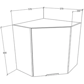VCM Eckschrank Hängeschrank 57 x 57 x 60 cm Weiß