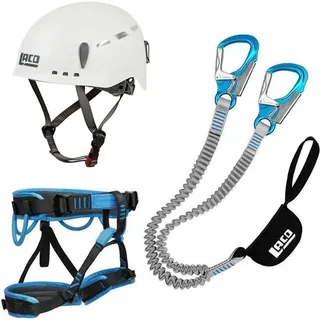 Klettersteig Komplettset LACD Pro Evo 3.0 + LACD Start Gurt + LACD Protector Helm weiß M