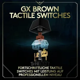 Logitech G PRO Mechanische Gaming-Tastatur - Portabel und ohne Nummernblock, Abnehmbares USB-Kabel, LIGHTSYNC RGB beleuchtete Tasten, Offizielle League of Legends Edition