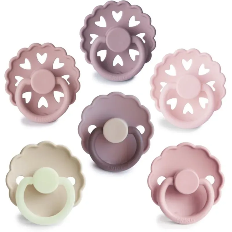 FRIGG 6-Pack Pacifiers Round Silicone Size 1 Schnuller Blooming Love 6 St.