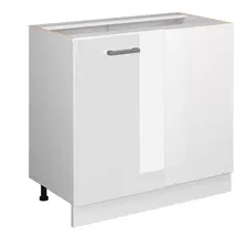Vicco Eckunterschrank R-Line 86 x 46 x 81,6 cm Weiß Hochglanz