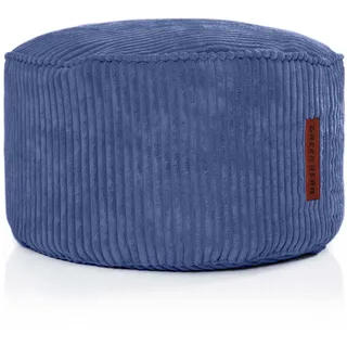 Green Bean Green Bean® Indoor Sitzhocker Pouf "Cord"45x25cm EPS-Perlen Füllung & Cordstoff - Bodenkissen Liegekissen Sitzkissen Sitzhocker Sessel Dunkelblau