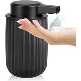 Phneems Seifenspender Automatisch Schaumseifenspender Elektrischer Seifenspender Mit Sensor 250ML Soap Dispenser Automatic USB-Aufladung IPX5 Waterproof FüR Bad KüChe Schwarz