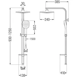 Mexen Q17 Duschsäule, Weiß/Chrom - 798171795-21