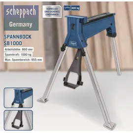 SCHEPPACH SB1000 Spannbock Klemmbock mobil Werkbank Arbeitsbock klappbar Metall | max. 300 kg. Traglast | bis zu 1000 kg. Spannkraft | |