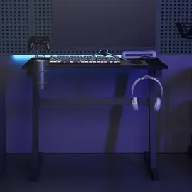 vidaXL Gaming-Schreibtisch mit LED Z-Gestell Schwarz 90x60x75 cm