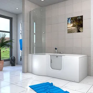 AcquaVapore Seniorendusche und Badewanne mit Tür S12D-EH-R-EC Dusche 85x170cm