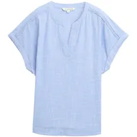 Tom Tailor Damen Loose Fit Bluse, blau, Uni, Gr.