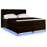 NABBI Gepolstert Doppelbett mit Stauraum Avellino 140 - dunkelbraun (Soft 66) - Dunkelbraun