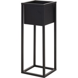 H&S Collection Blumentopf mit Ständer Metall Schwarz 60 cm