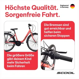 coolmobility gmbh Kinderfahrrad, - chiX, 26 Zoll 3-Gang | ab 10 Jahre, - Pink/Dark Red