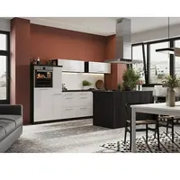 Respekta Premium Inselküche RP310IEWCBO  (Breite: 310 cm, Weiß, Mit Elektrogeräten)