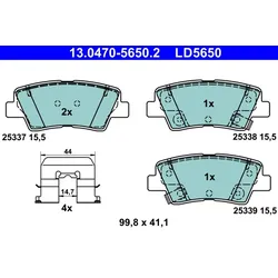 ATE 13.0470-5650.2 Bremsbelagsatz, Scheibenbremse ATE Ceramic