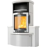 Kaminofen HARK 44-5.34 GT ECOplus 8 kW - Ofenkacheln: Creme-Weiß - Korpus: graphit/verchromt