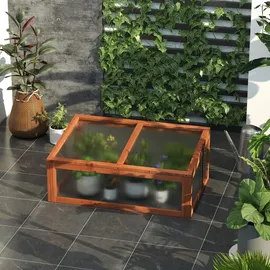 Outsunny Frühbeet Holz, Mini Gewächshaus 100 x 65B x 40H cm-Braun
