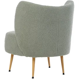 Beliani Sessel OTSBY II Stoff Grün/Braun