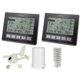 Technoline Profi Funk Wetterstation WS 2816 Plus mit 2 Displays, Windmesser, Regenmesser, Thermo-Hygrosender, PC Auswertung (schwarz ohne Batterien)