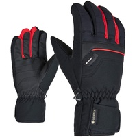 Ziener Herren Glyn GTX Plus Glove Alpine Ski-Handschuhe/Wintersport | Wasserdicht, Atmungsaktiv, Warm, Gore-tex, Black.red, 6.5
