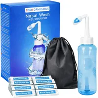 Comformidable Nasendusche 300ml mit 90x Nasenspülsalz (2,7g) - Für Erkältungen, Allergien, verstopfte Nase zur Nasenreinigung, Nasenspülung, Nasenpflege - Nasenspülkanne mit Salz 8720892322005