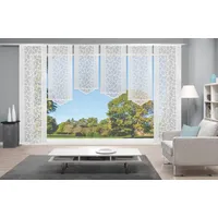 HOME WOHNIDEEN Schiebegardine »JENNA« Klettband 6 Stk. tlg. Schiebevorhang Jacquard Set, weiß